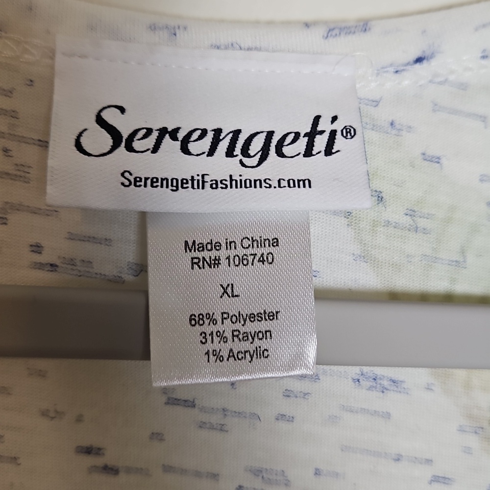 Sag Harbor Tropical Leaf Print Short Sleeve Tee - Picture 2 of 6